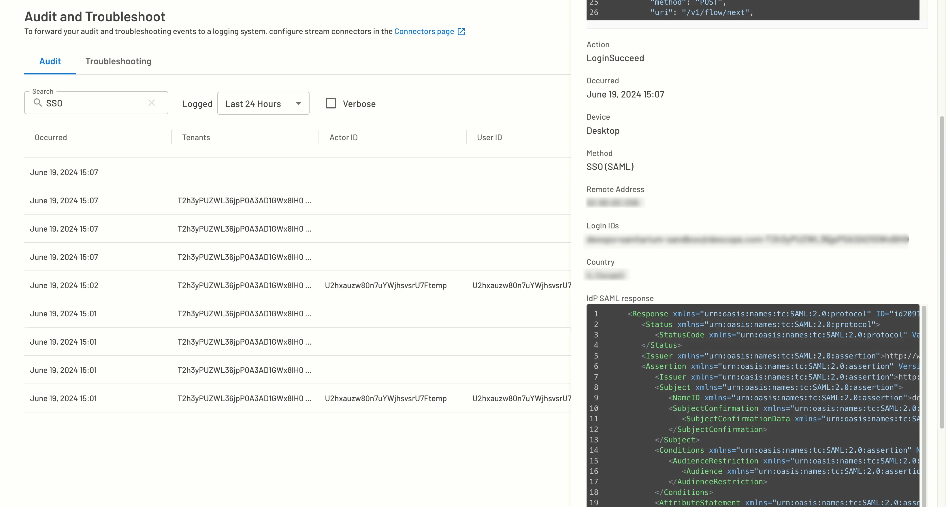 audit login success