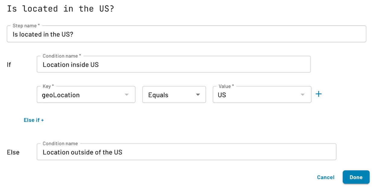 Descope user conditions dynamic fields