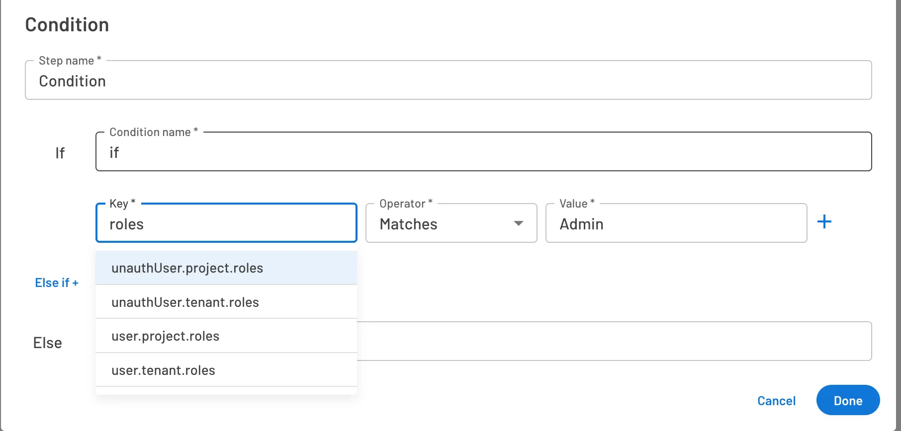 Descope user conditions roles