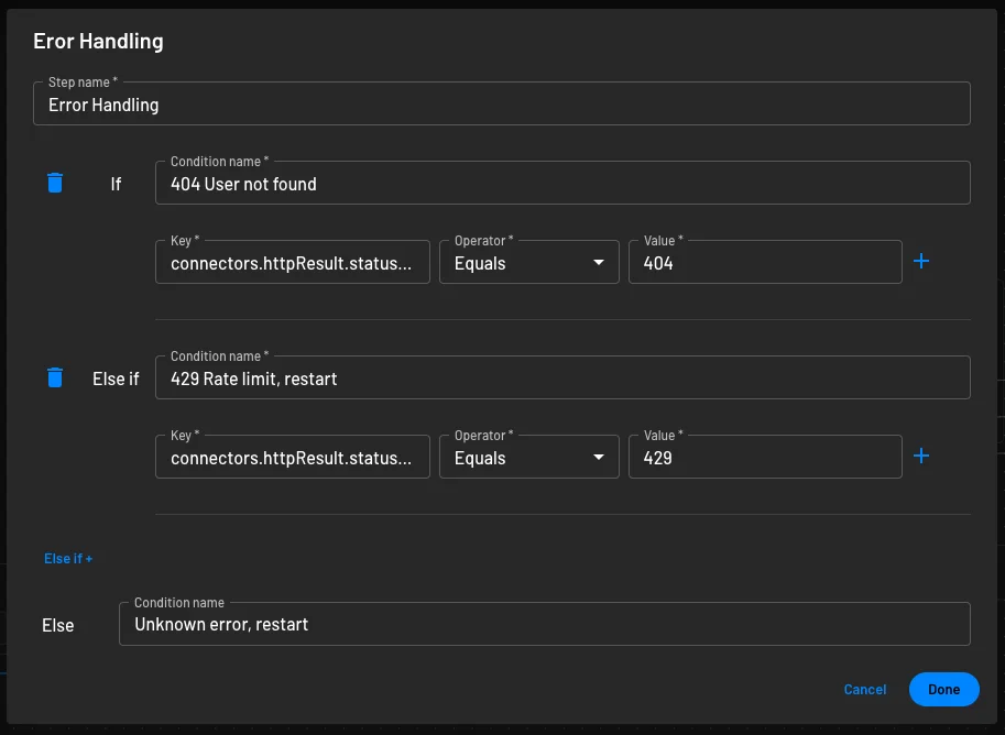 Configure a Condition To Handle Custom Response Codes within Descope flows