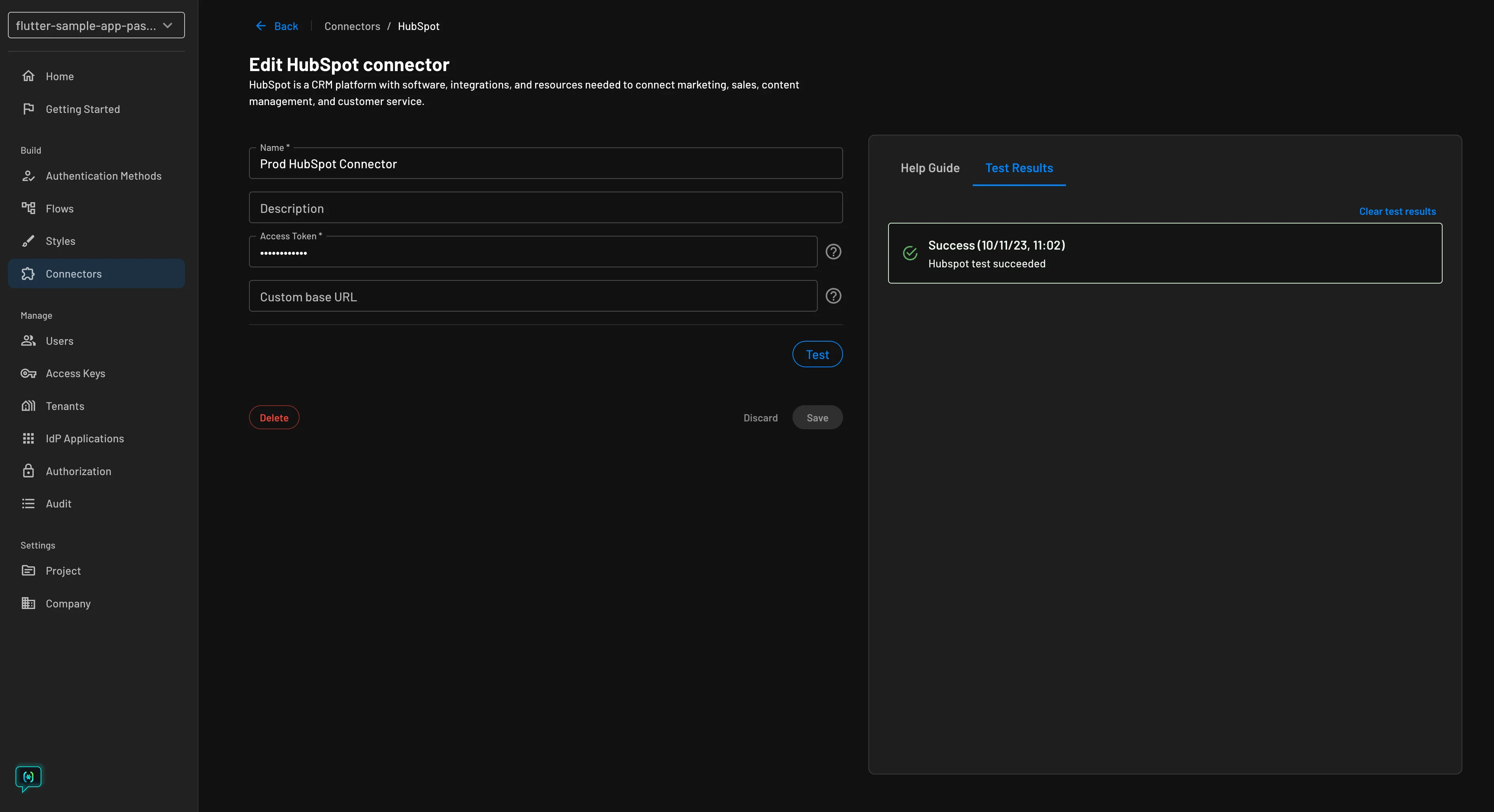 HubSpot connector setup