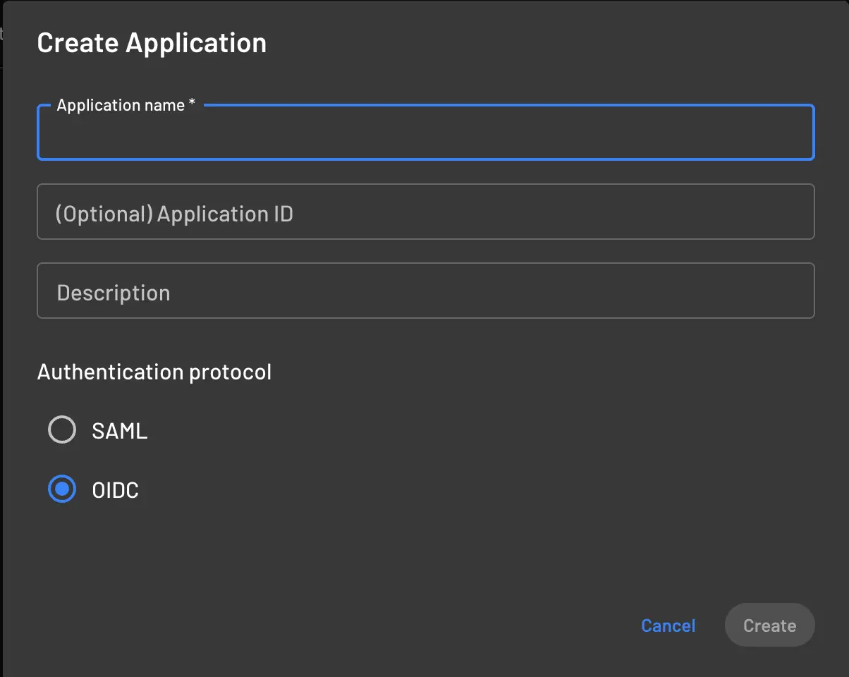 Create an OIDC Application within Descope