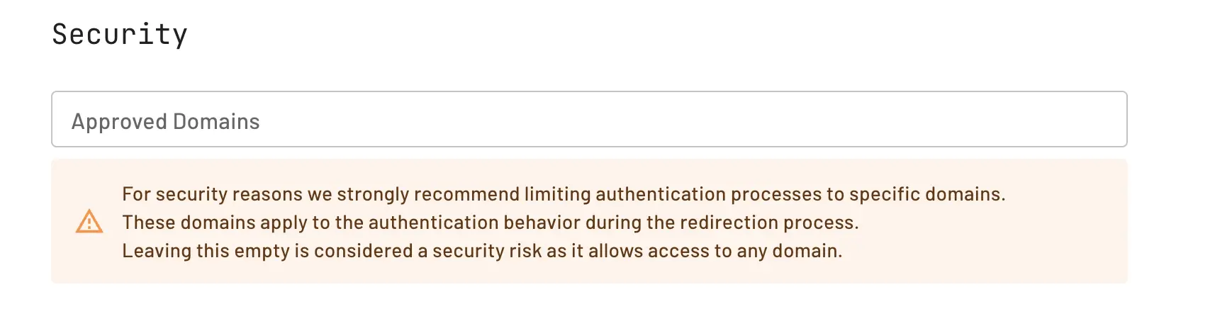 Descope approved domains configuration